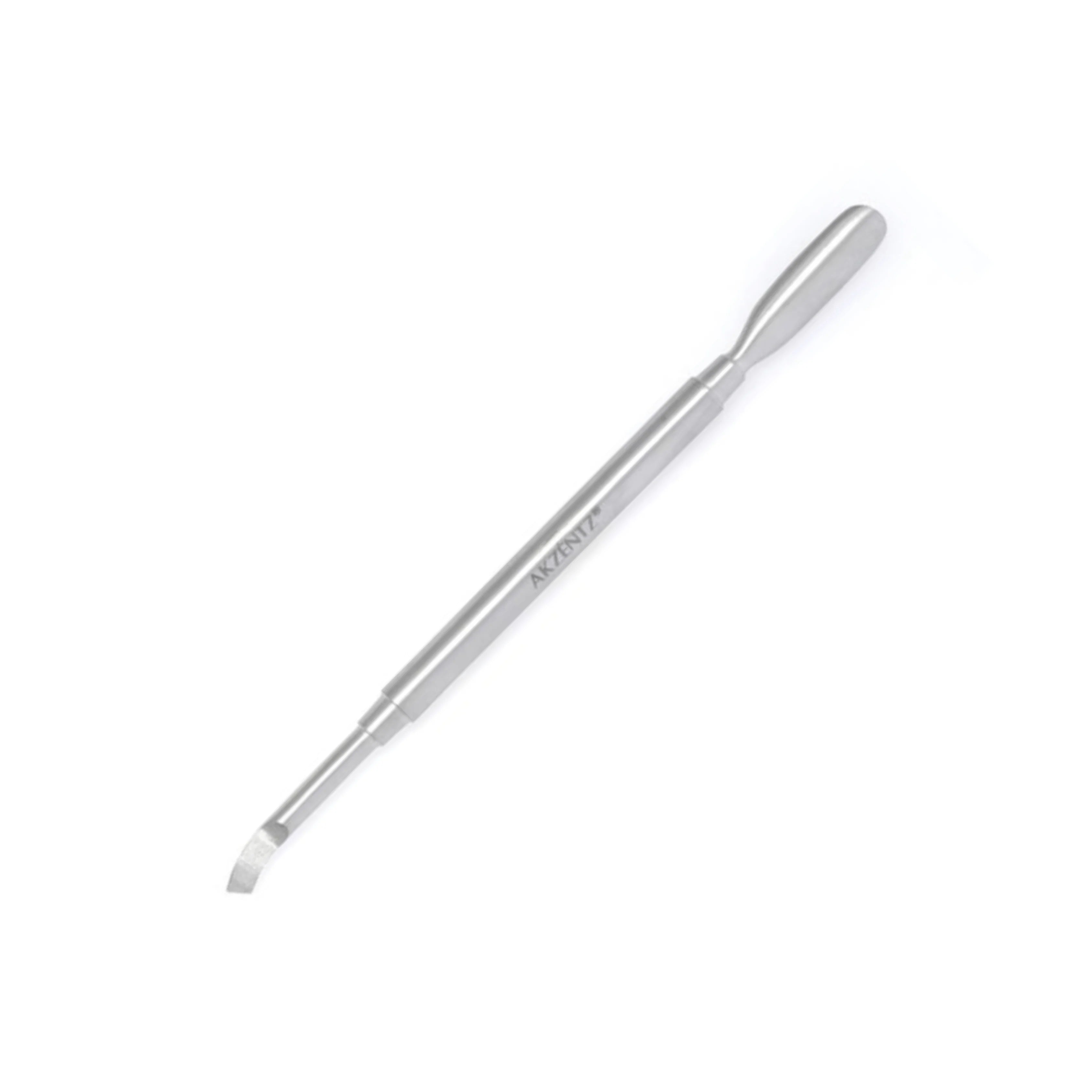 Metal Cuticle Pusher - Curved Angle Spoon Head